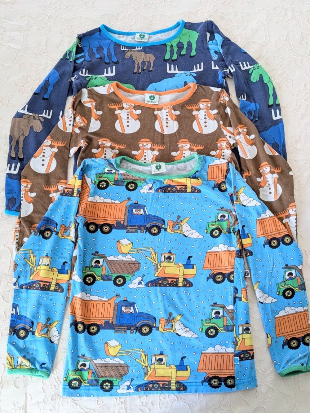 SMAFOLK 7-8Y Bundle of 3x Scandi L/S T-Shirts